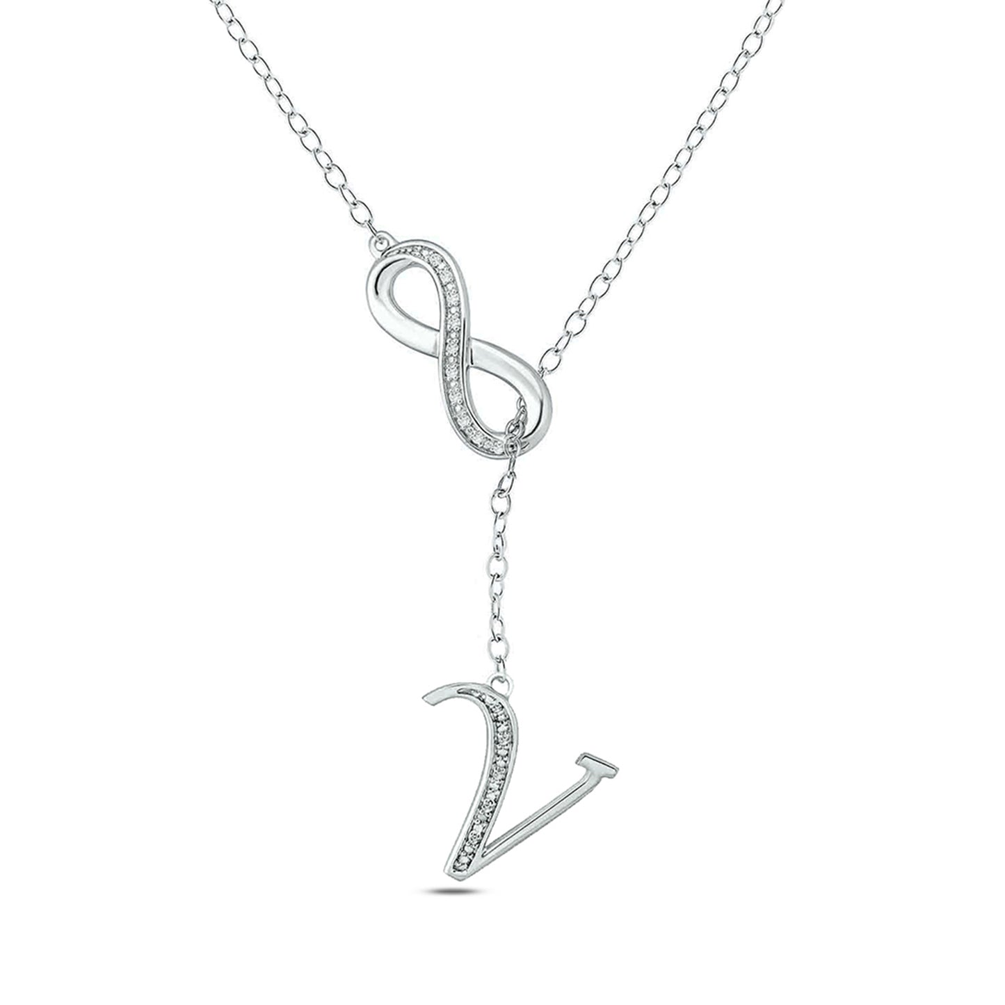 Infinity Initial Letter Pendants in 925 Sterling Silver