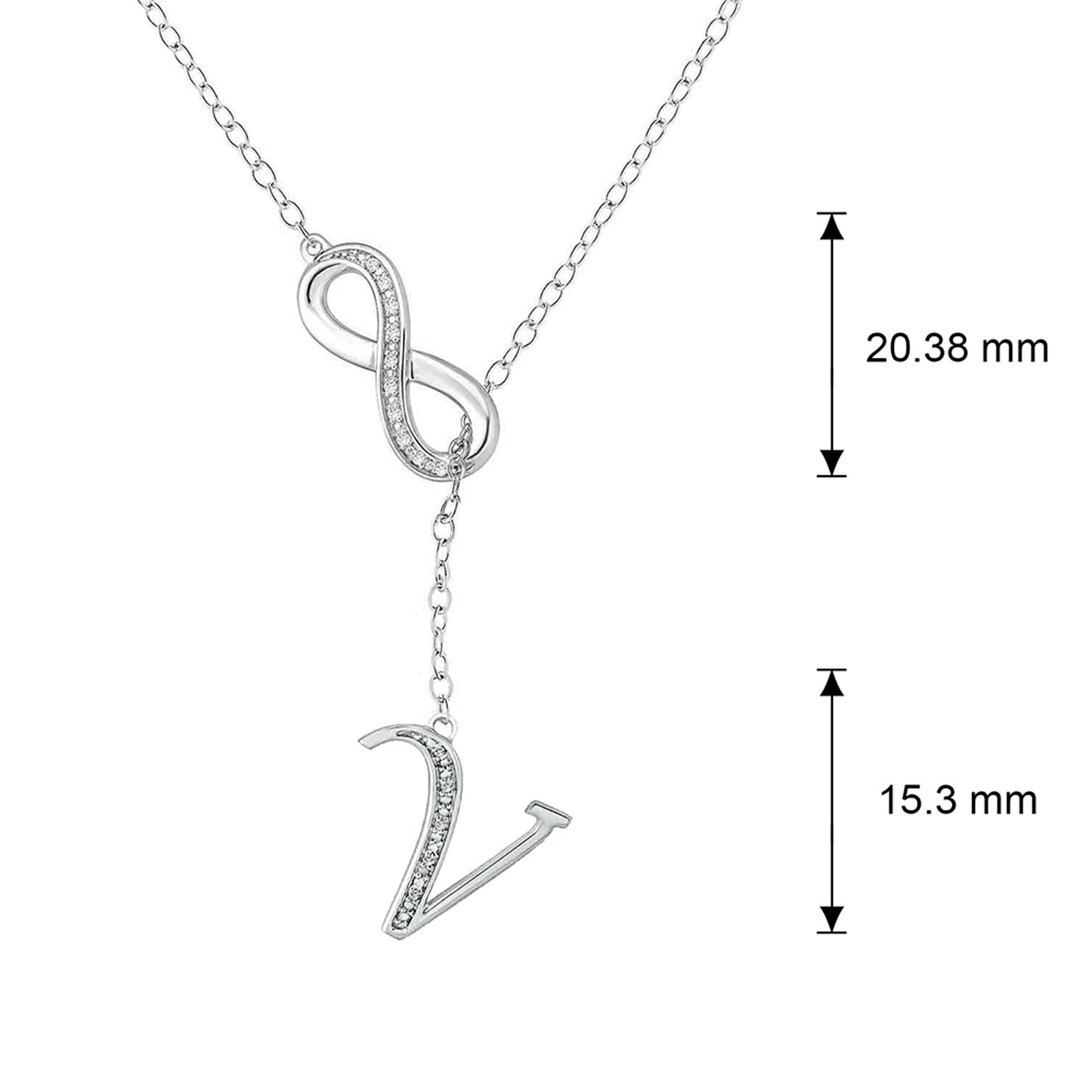 Infinity Initial Letter Pendants in 925 Sterling Silver