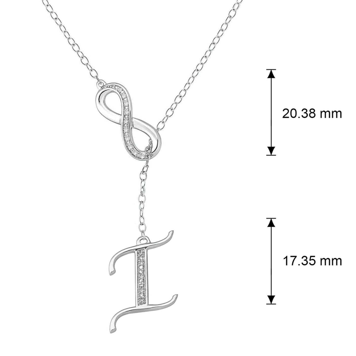 Infinity Initial Letter Pendants in 925 Sterling Silver