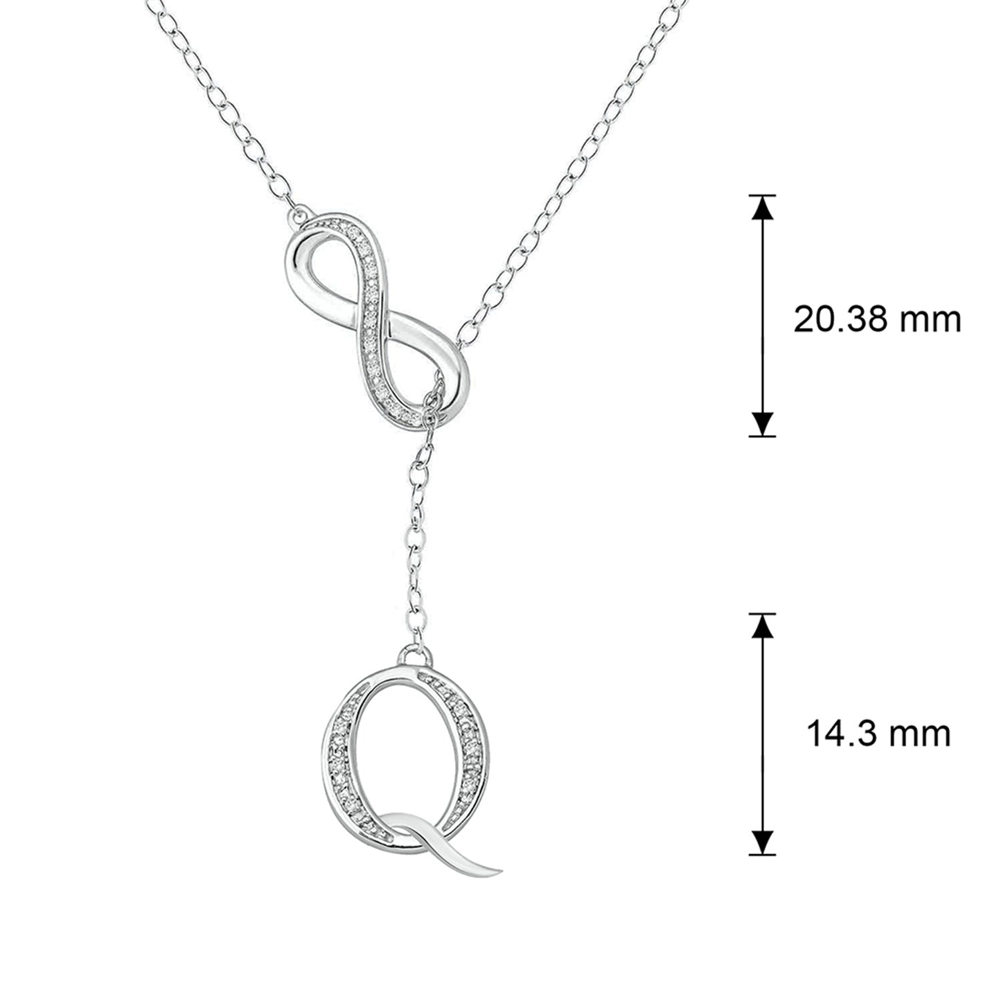 Infinity Initial Letter Pendants in 925 Sterling Silver