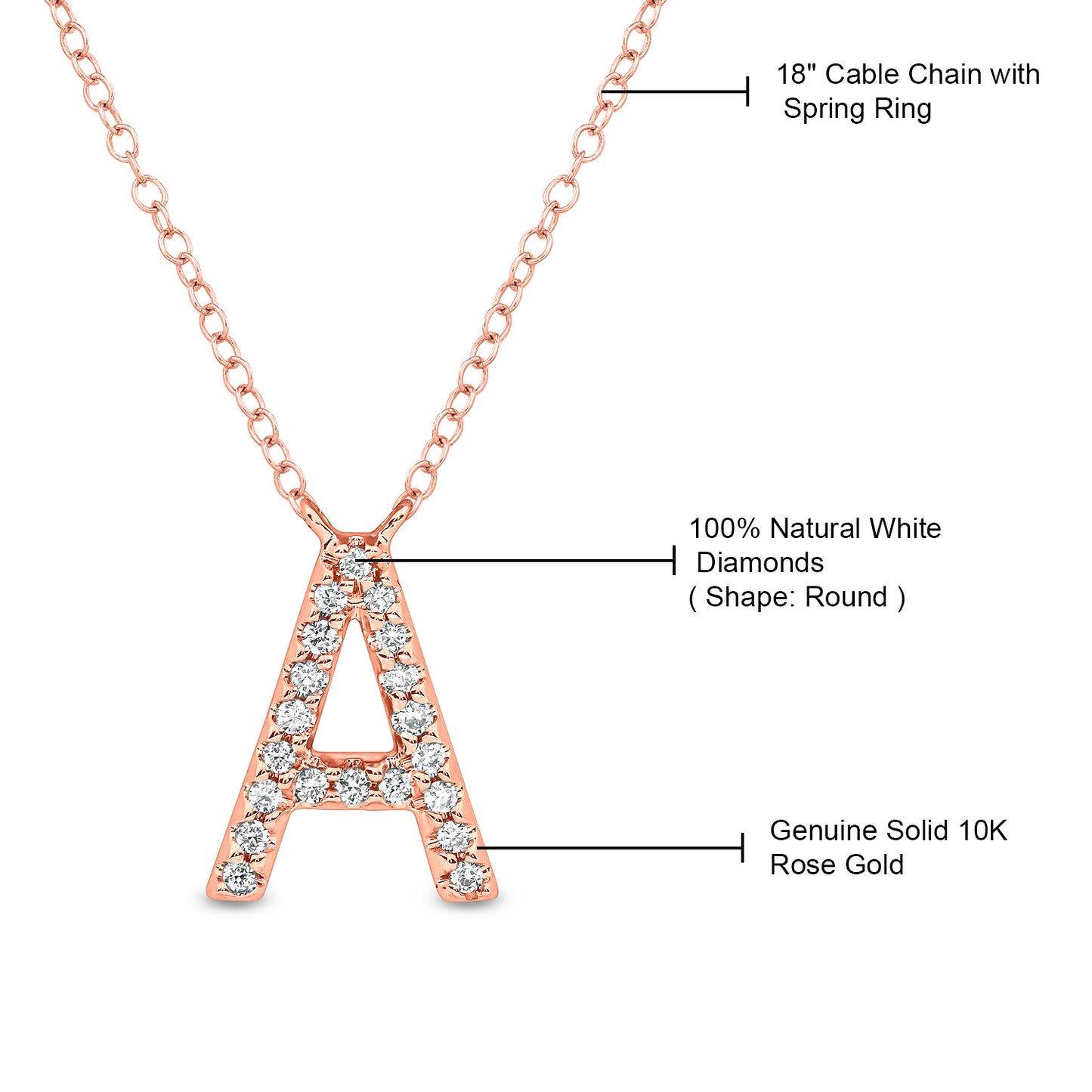 10K Gold Classic Initial Pendants