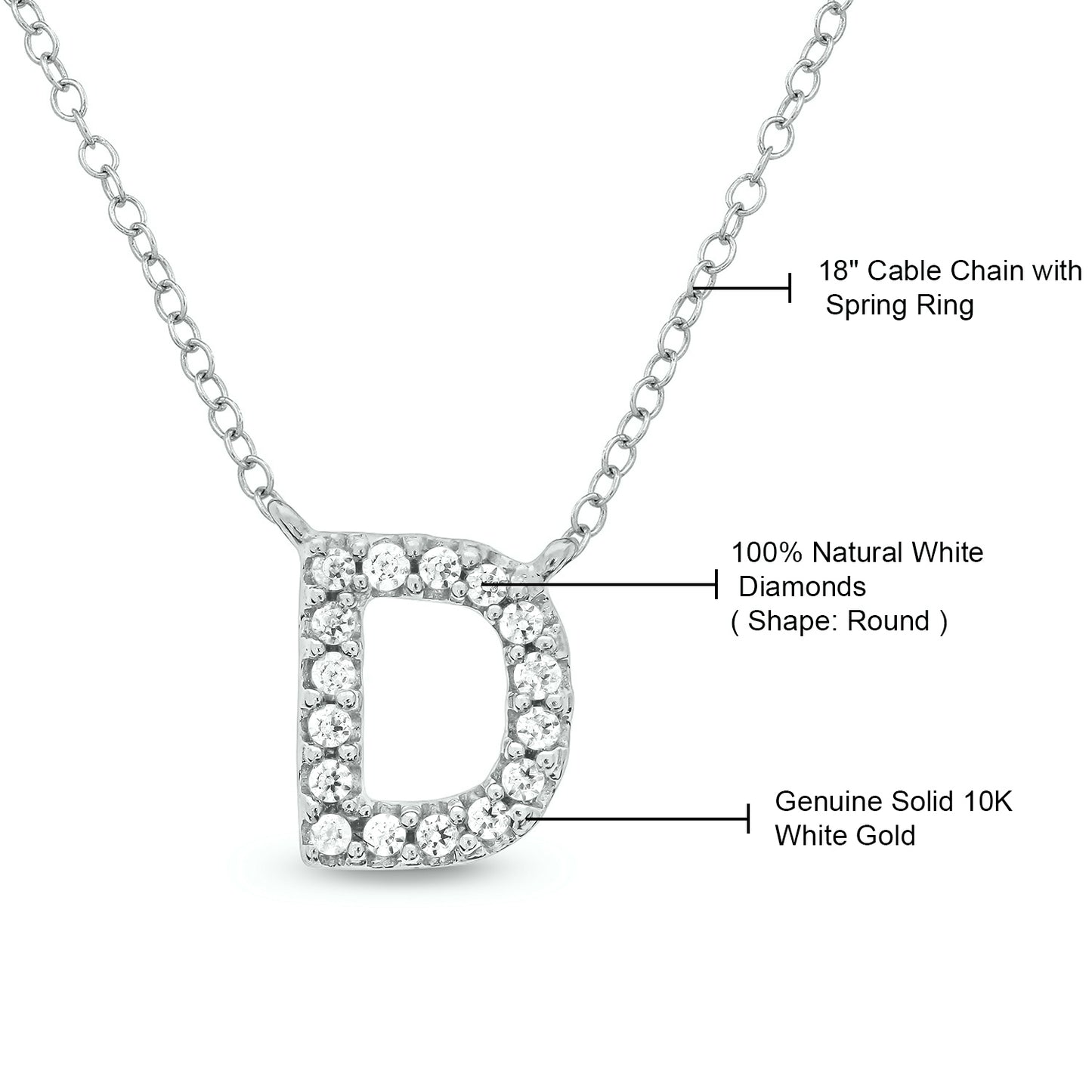 10K Gold Classic Initial Pendants