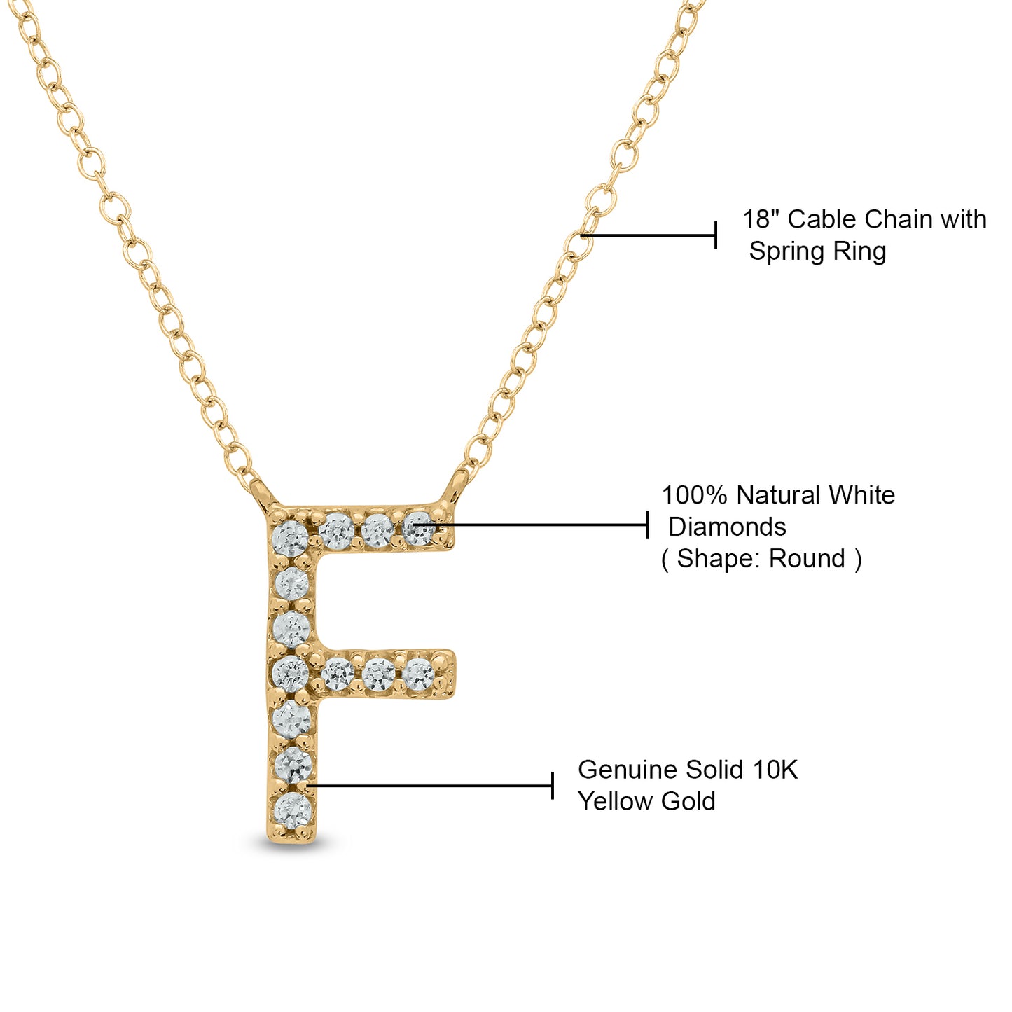 10K Gold Classic Initial Pendants