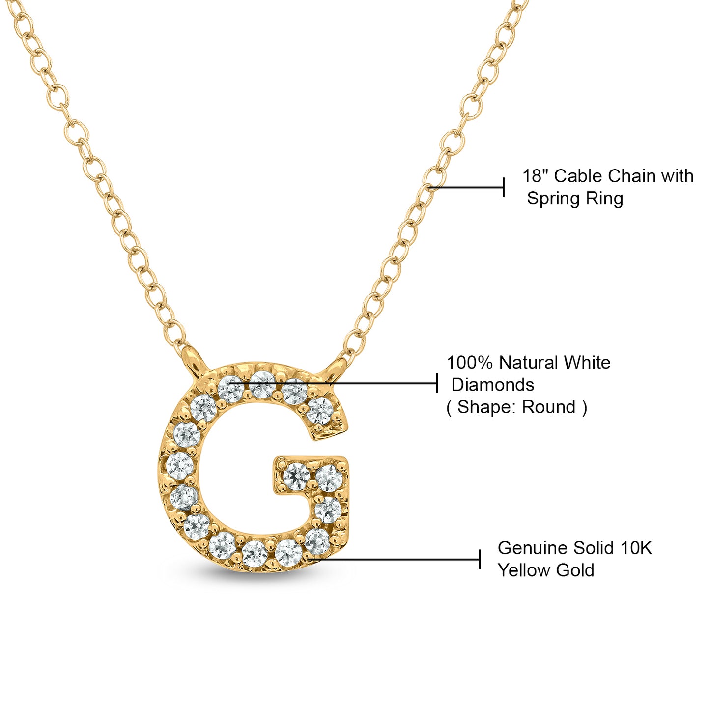 10K Gold Classic Initial Pendants