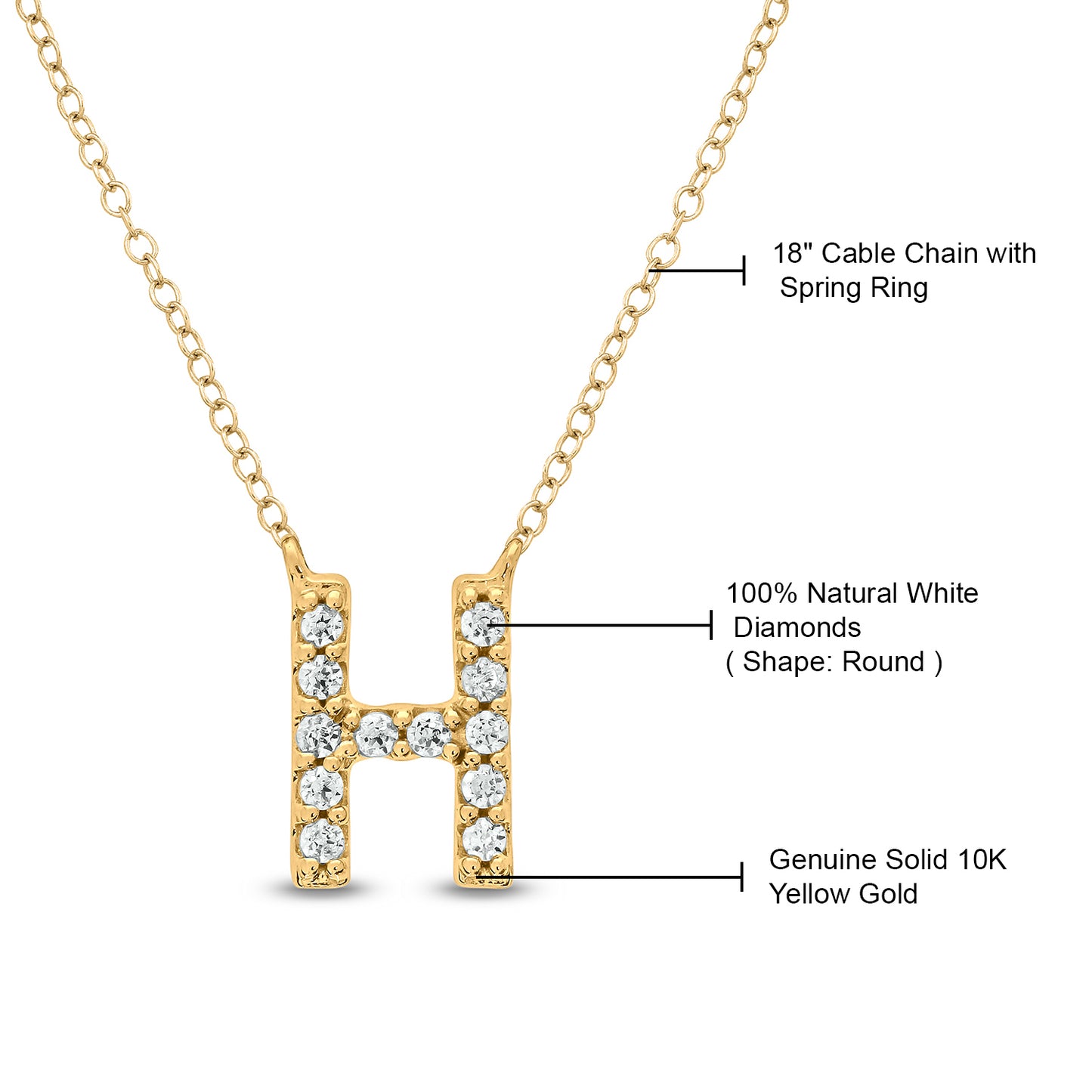 10K Gold Classic Initial Pendants