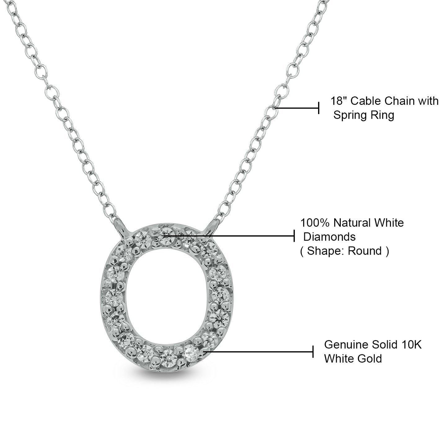 10K Gold Classic Initial Pendants