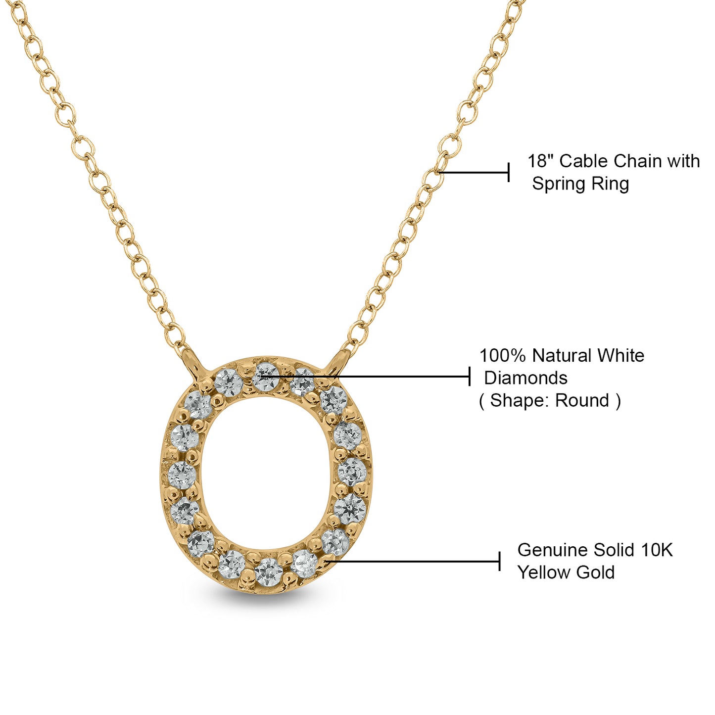 10K Gold Classic Initial Pendants