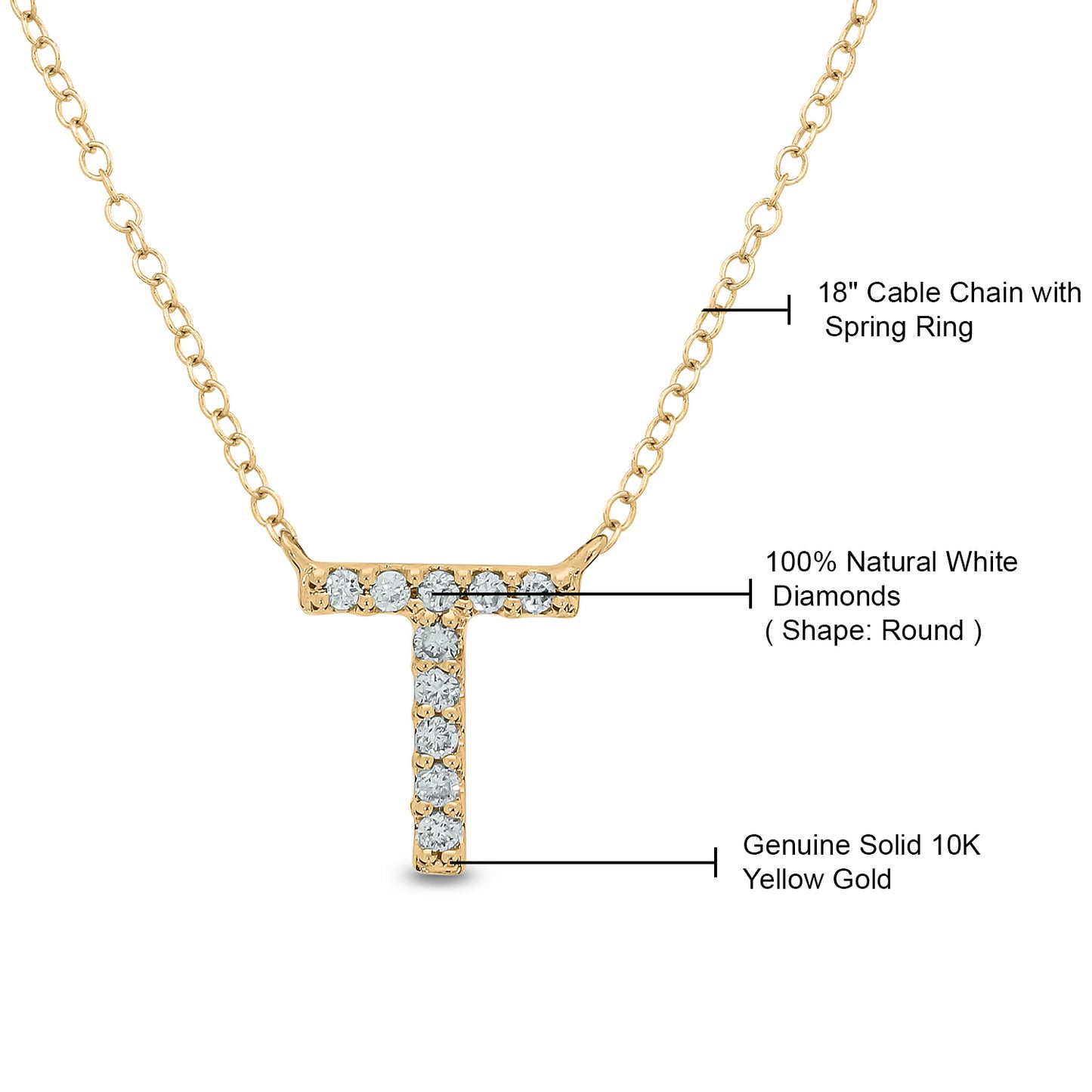 10K Gold Classic Initial Pendants