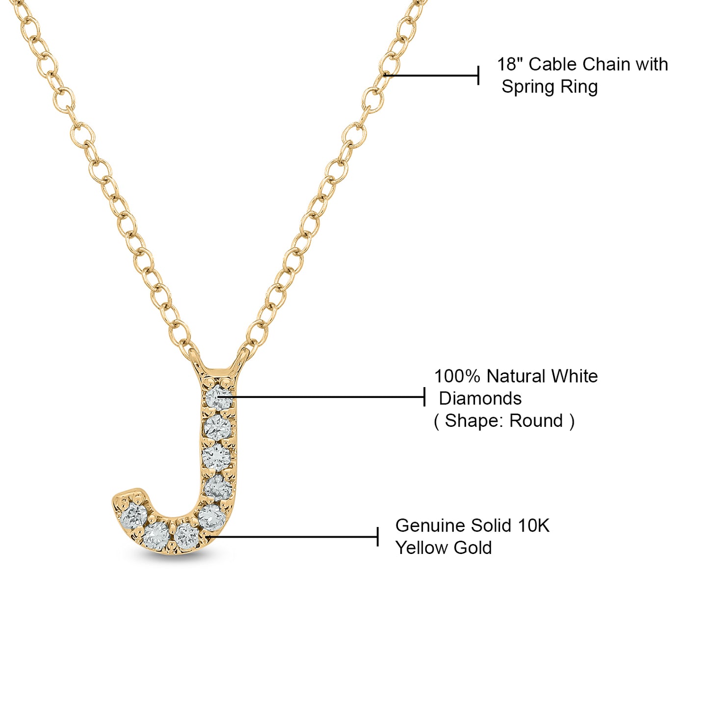10K Gold Classic Initial Pendants