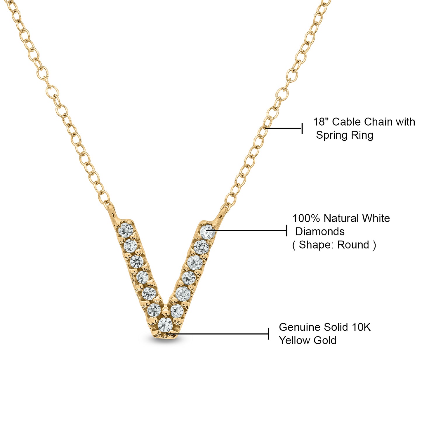 10K Gold Classic Initial Pendants