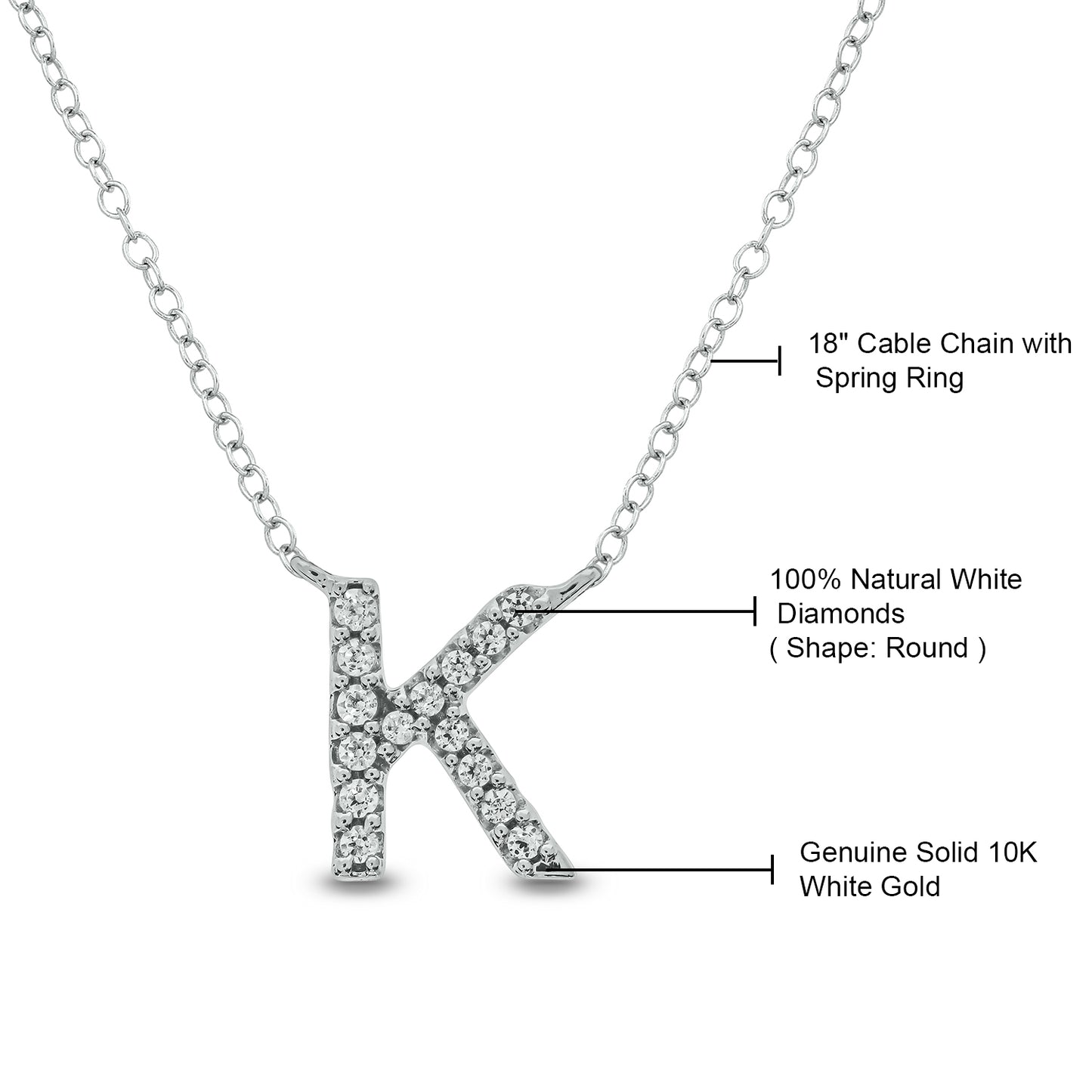 10K Gold Classic Initial Pendants