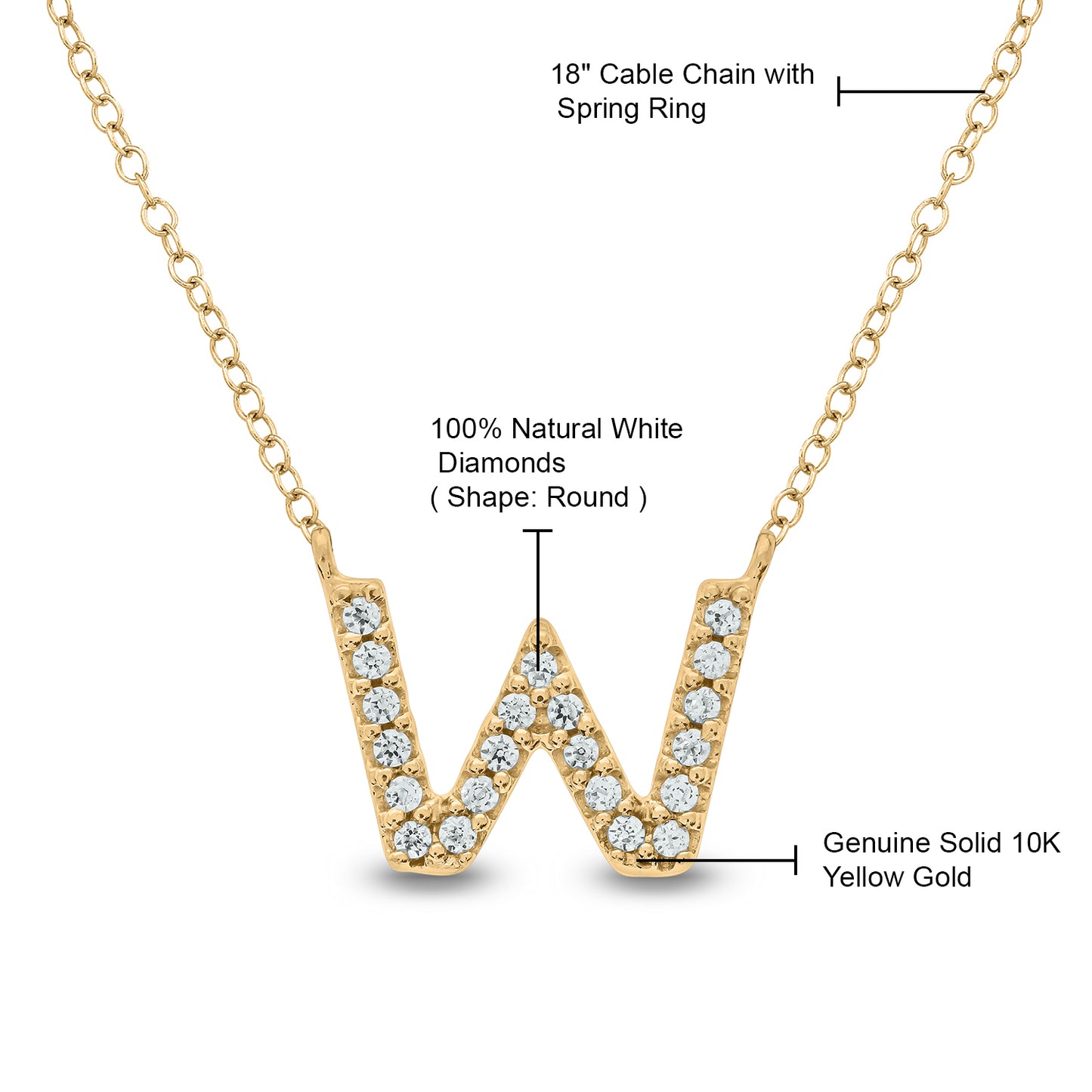10K Gold Classic Initial Pendants