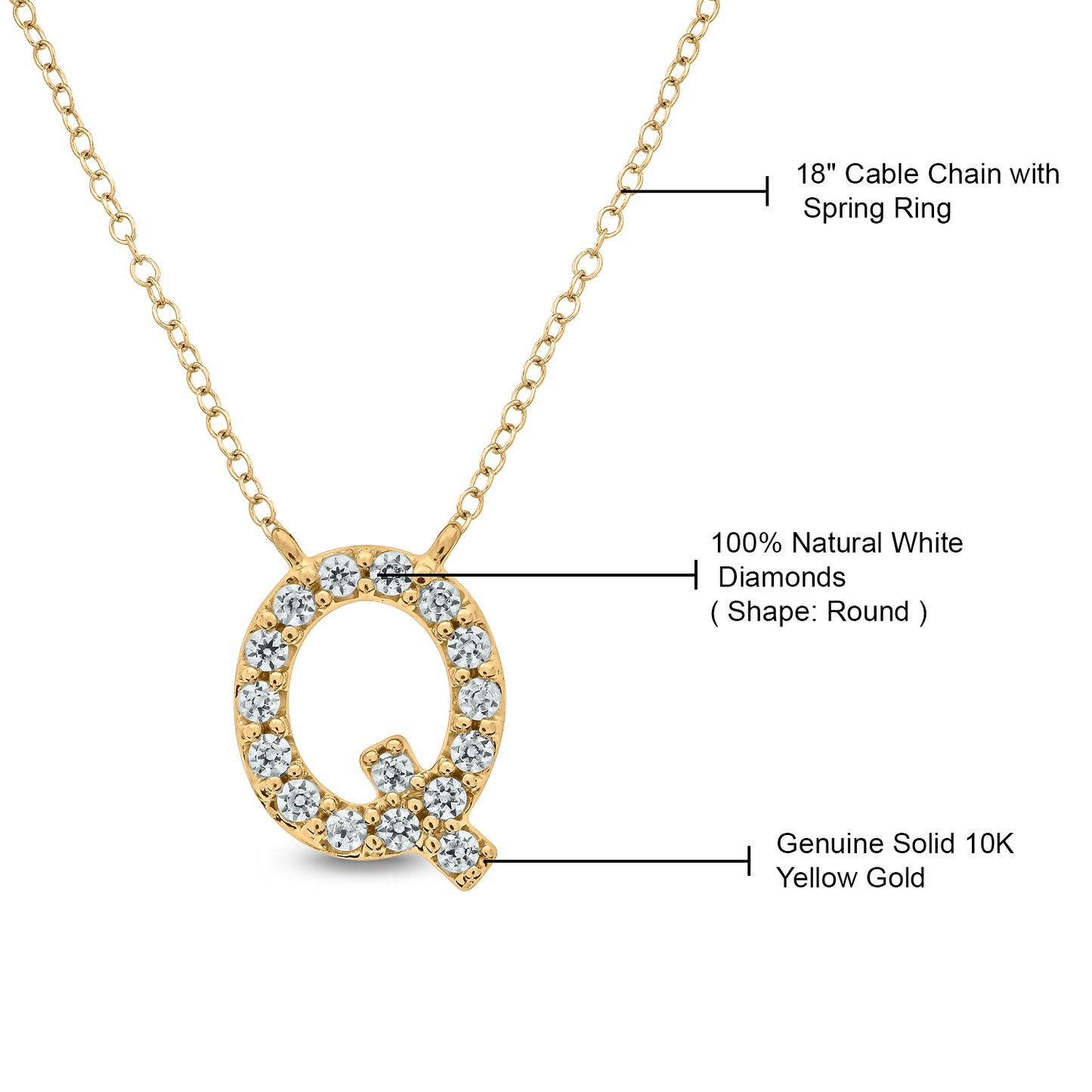 10K Gold Classic Initial Pendants