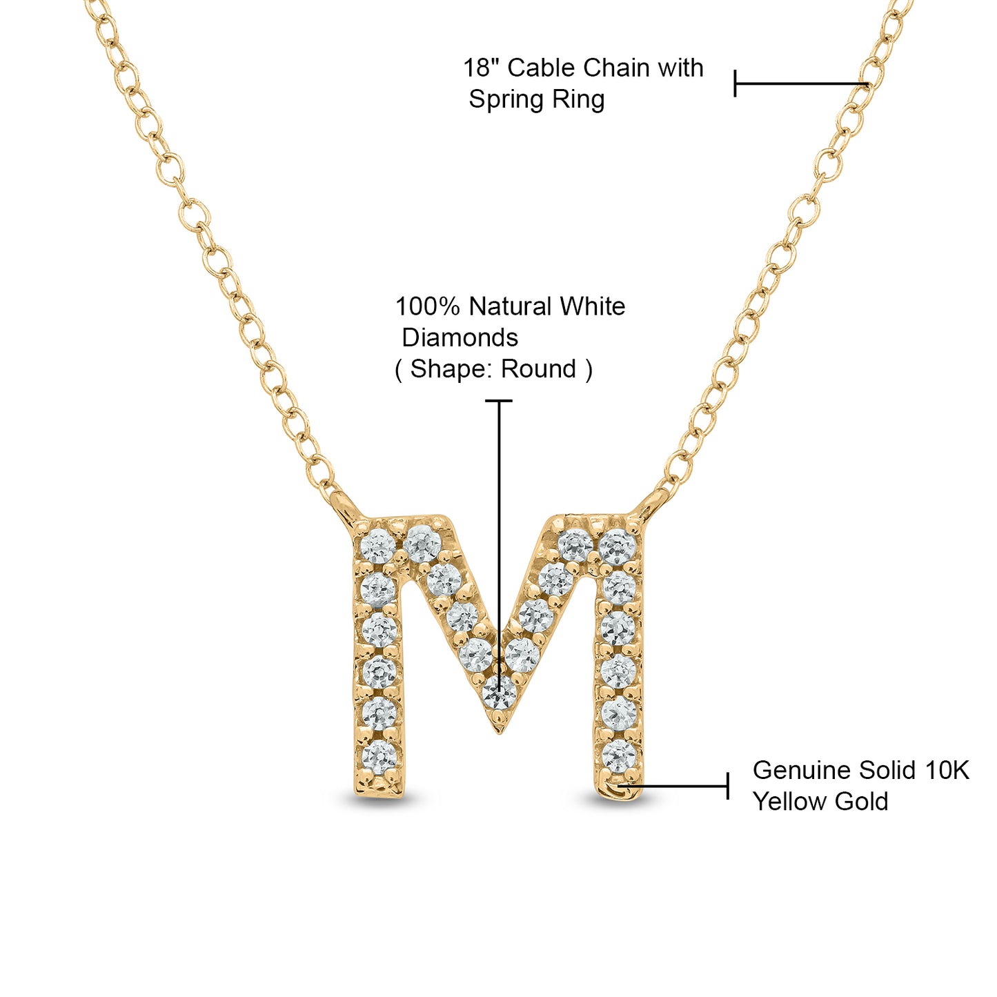 10K Gold Classic Initial Pendants