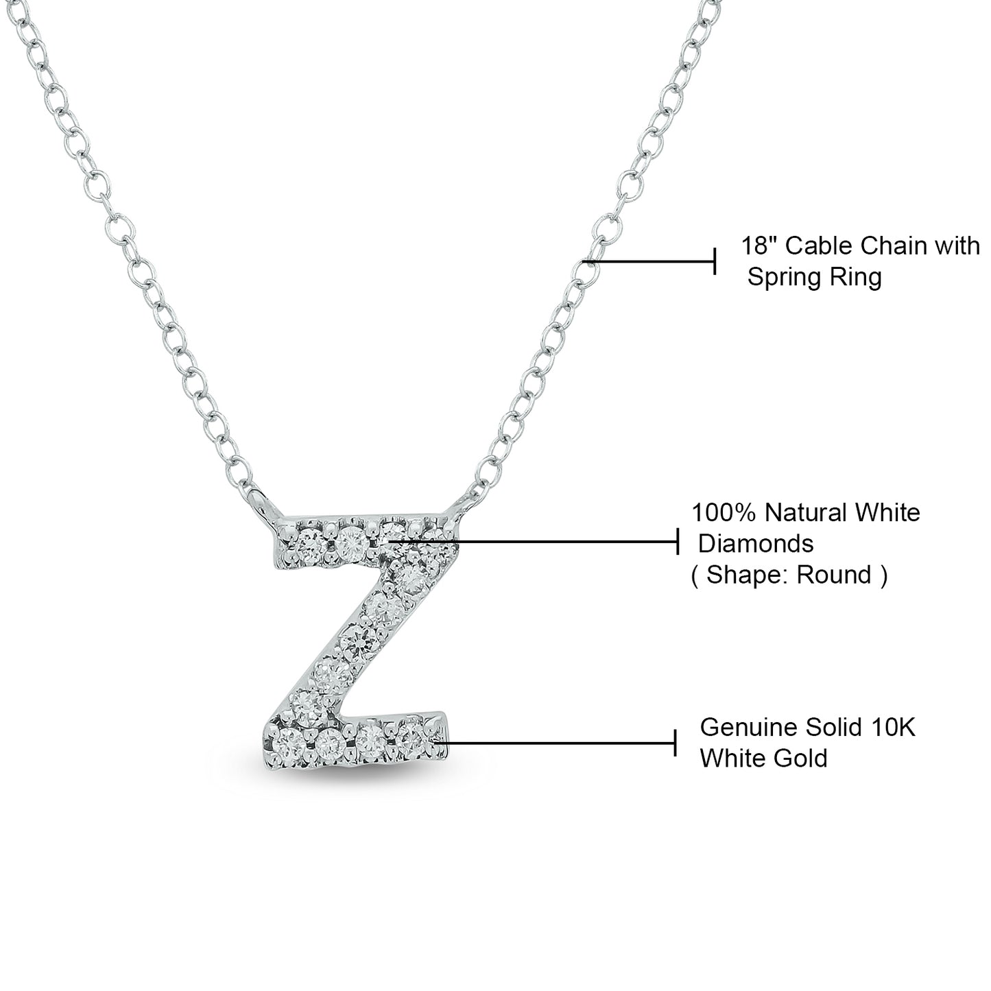 10K Gold Classic Initial Pendants