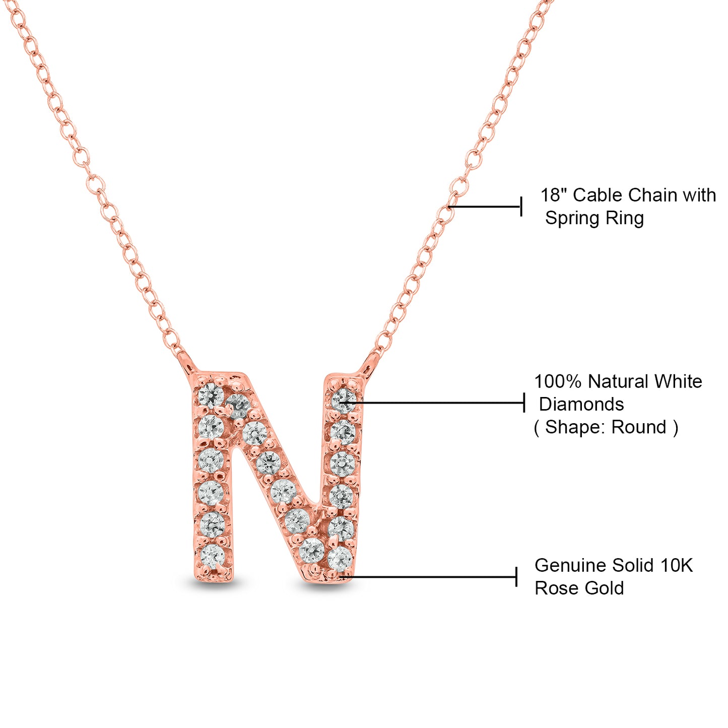 10K Gold Classic Initial Pendants