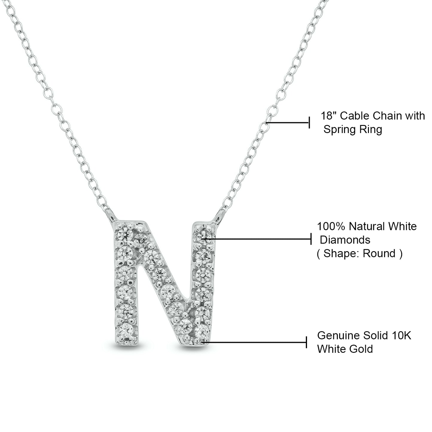10K Gold Classic Initial Pendants