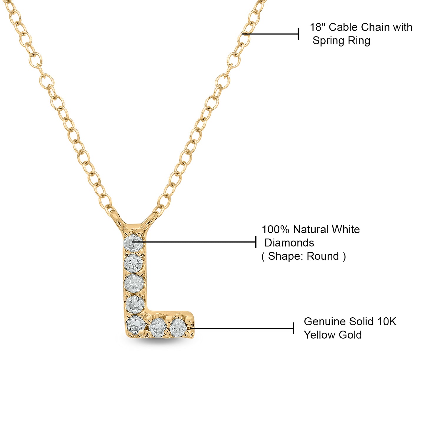 10K Gold Classic Initial Pendants