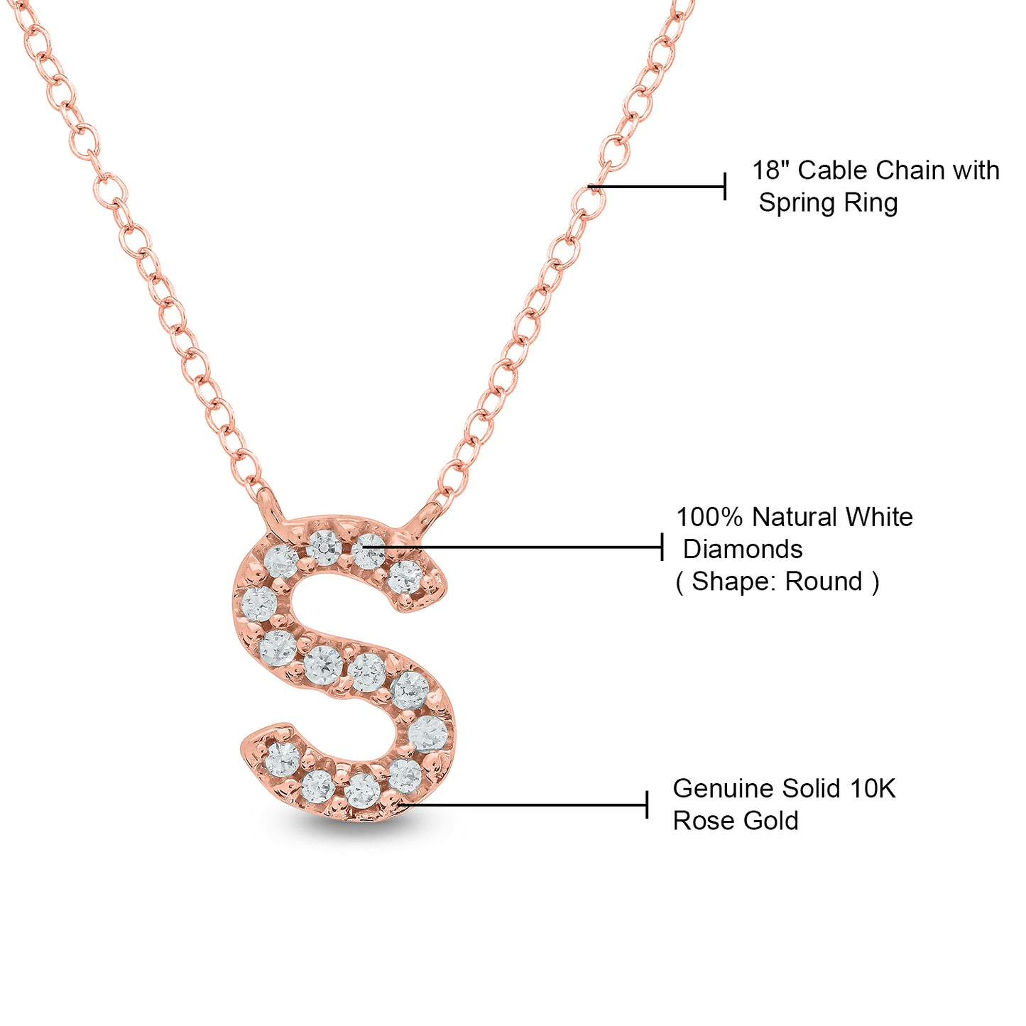 10K Gold Classic Initial Pendants