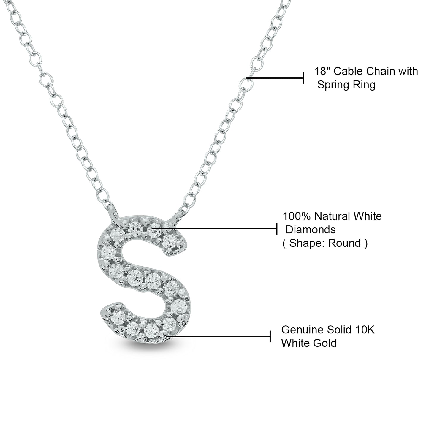 10K Gold Classic Initial Pendants