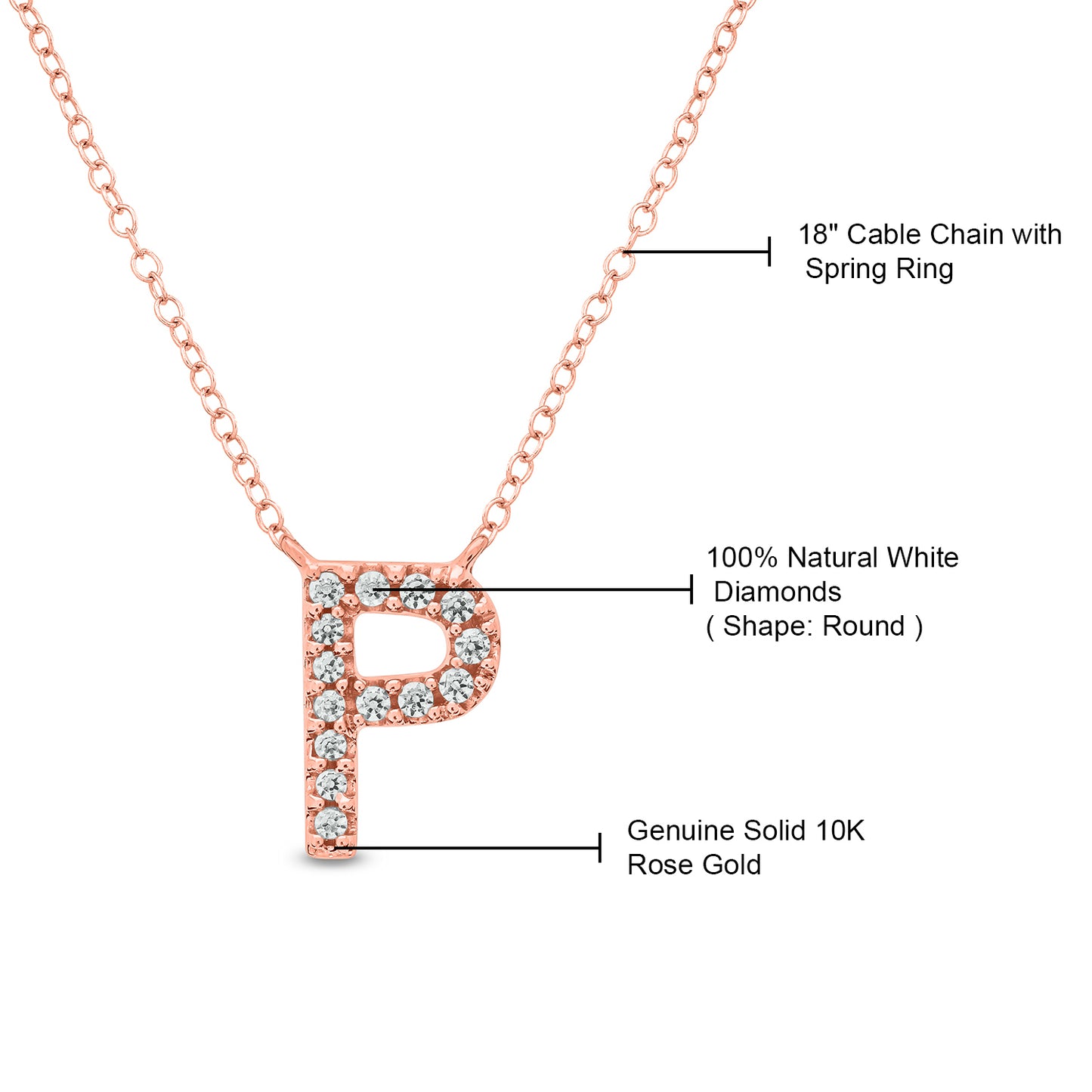 10K Gold Classic Initial Pendants