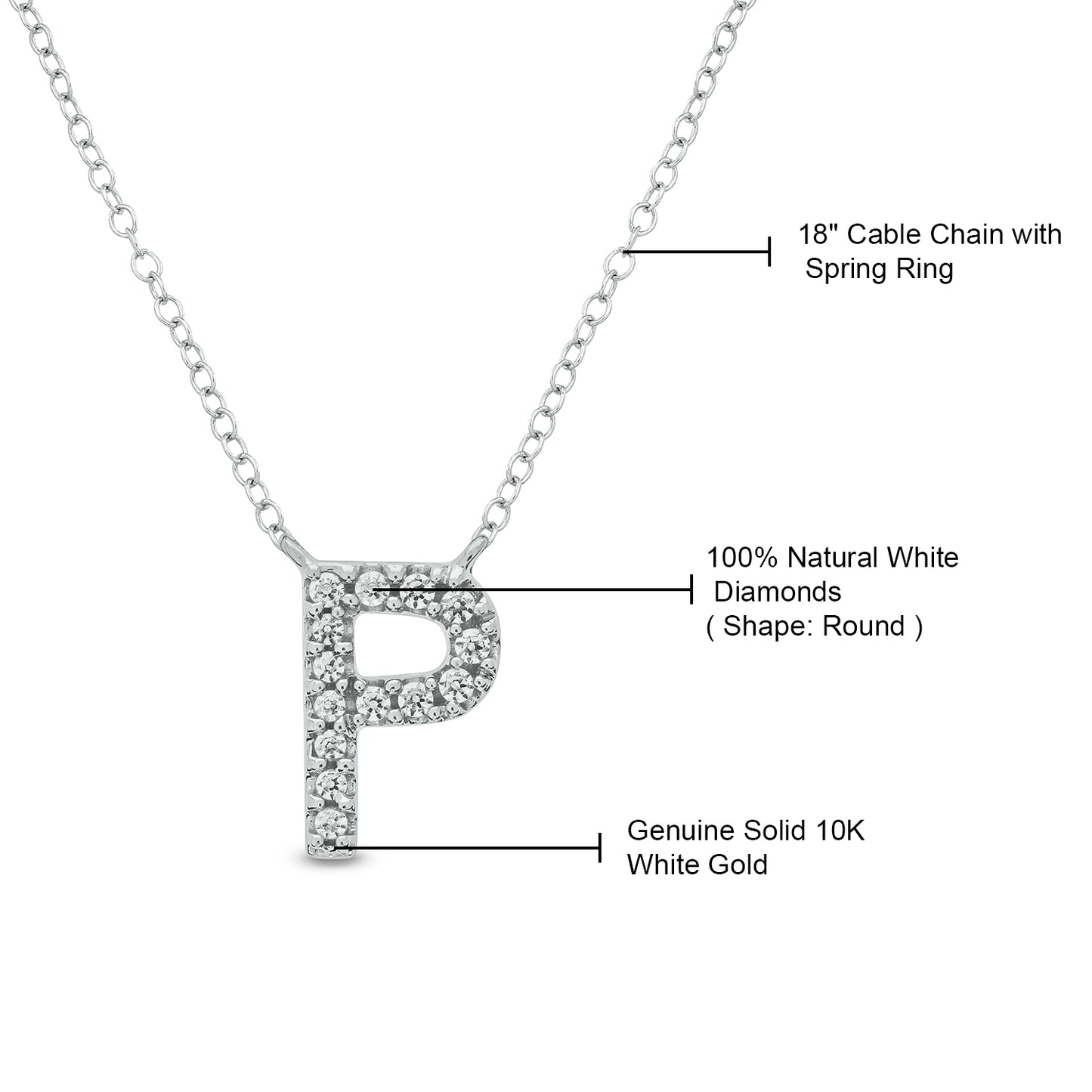10K Gold Classic Initial Pendants