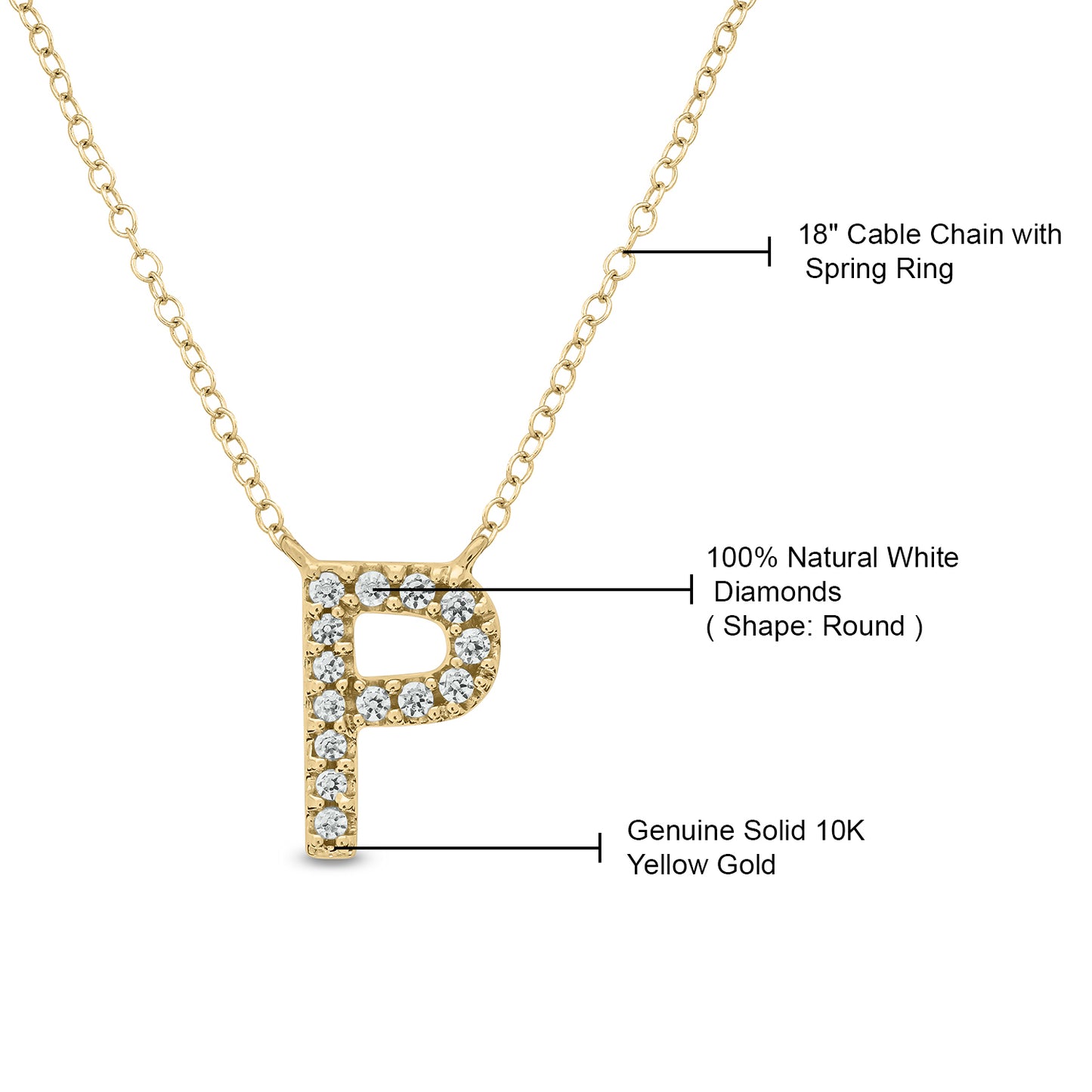 10K Gold Classic Initial Pendants