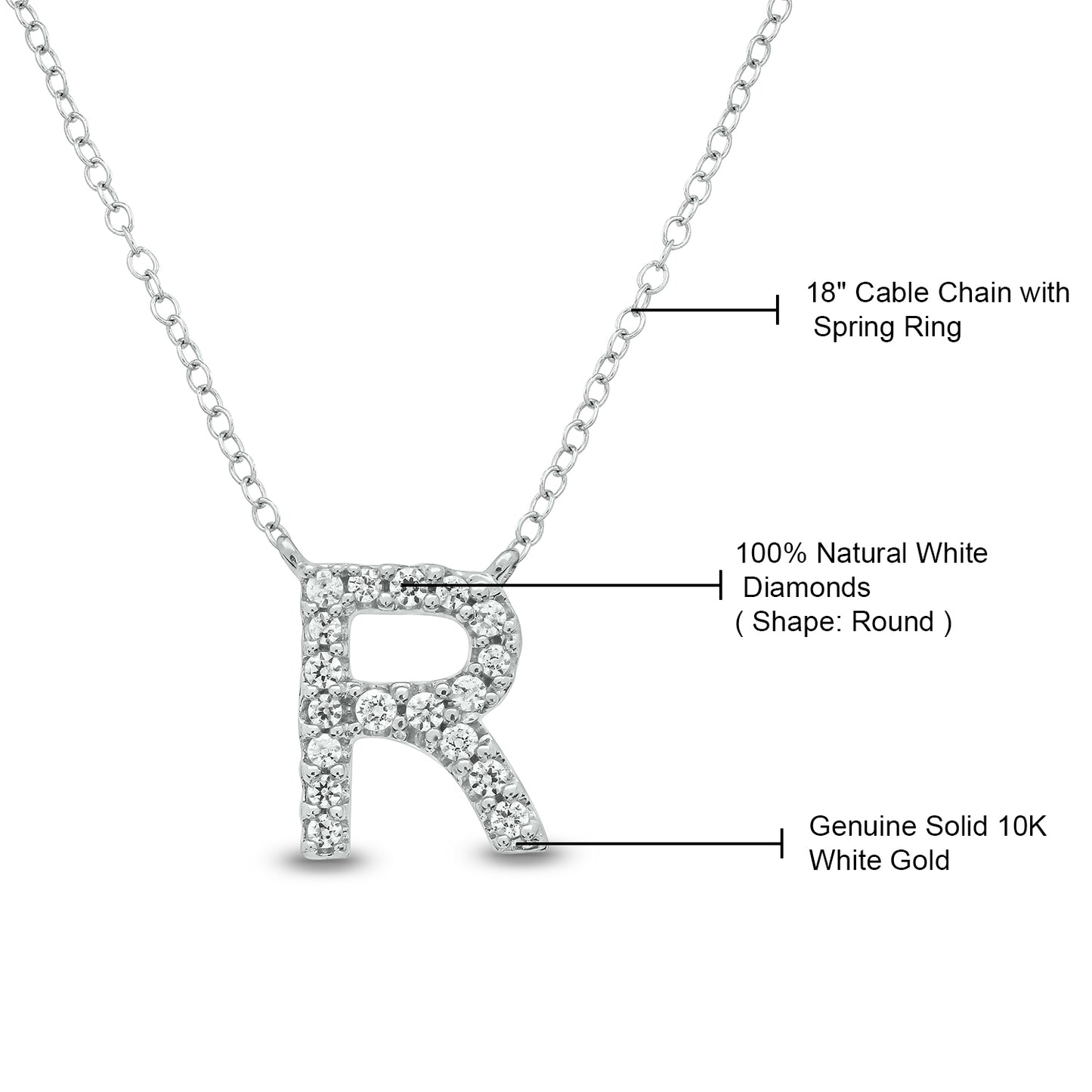 10K Gold Classic Initial Pendants
