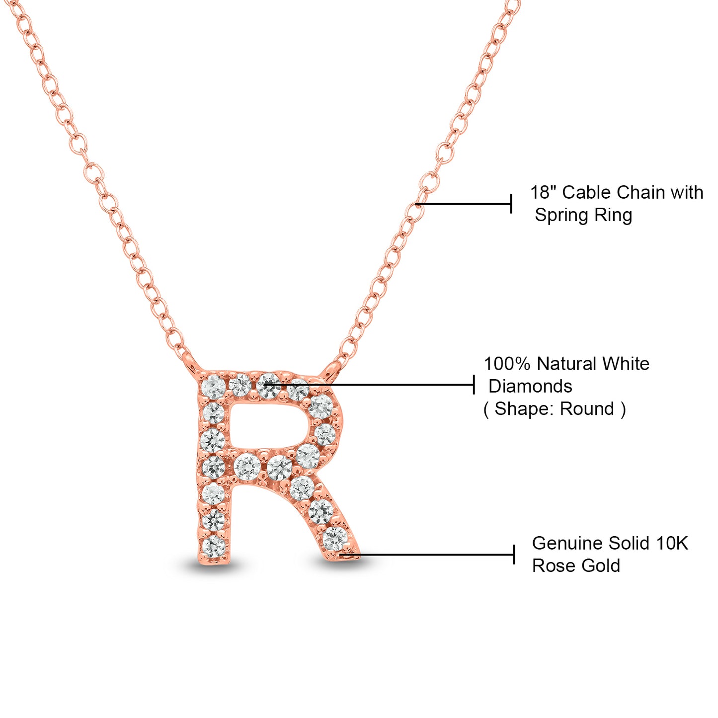 10K Gold Classic Initial Pendants