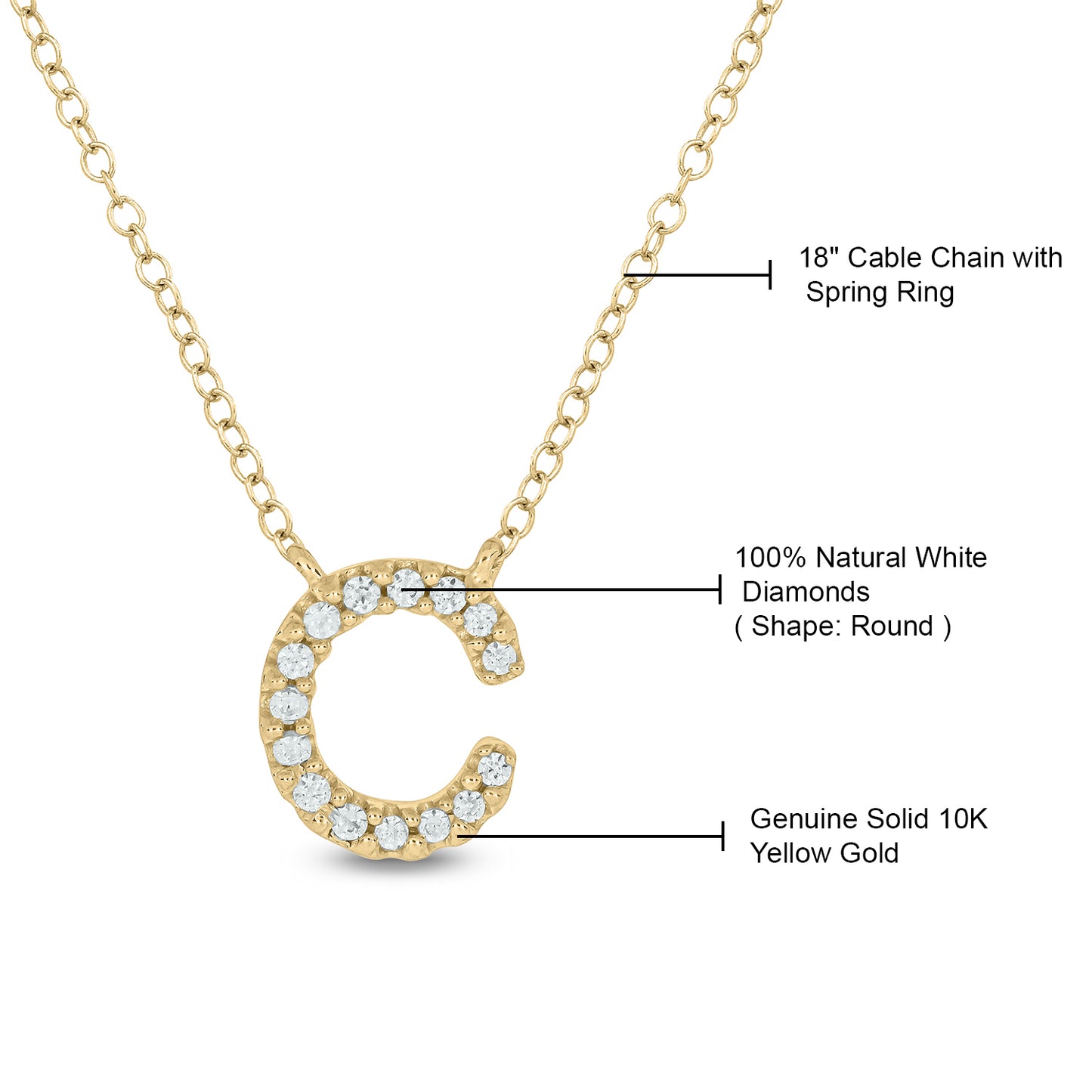 10K Gold Classic Initial Pendants
