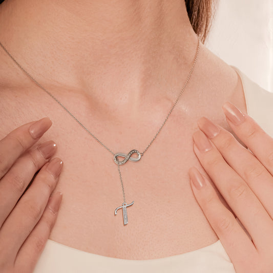 Initial Lariat Necklace - T