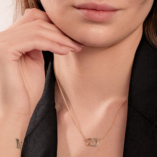 Diamond Interlocking Infinity Necklace