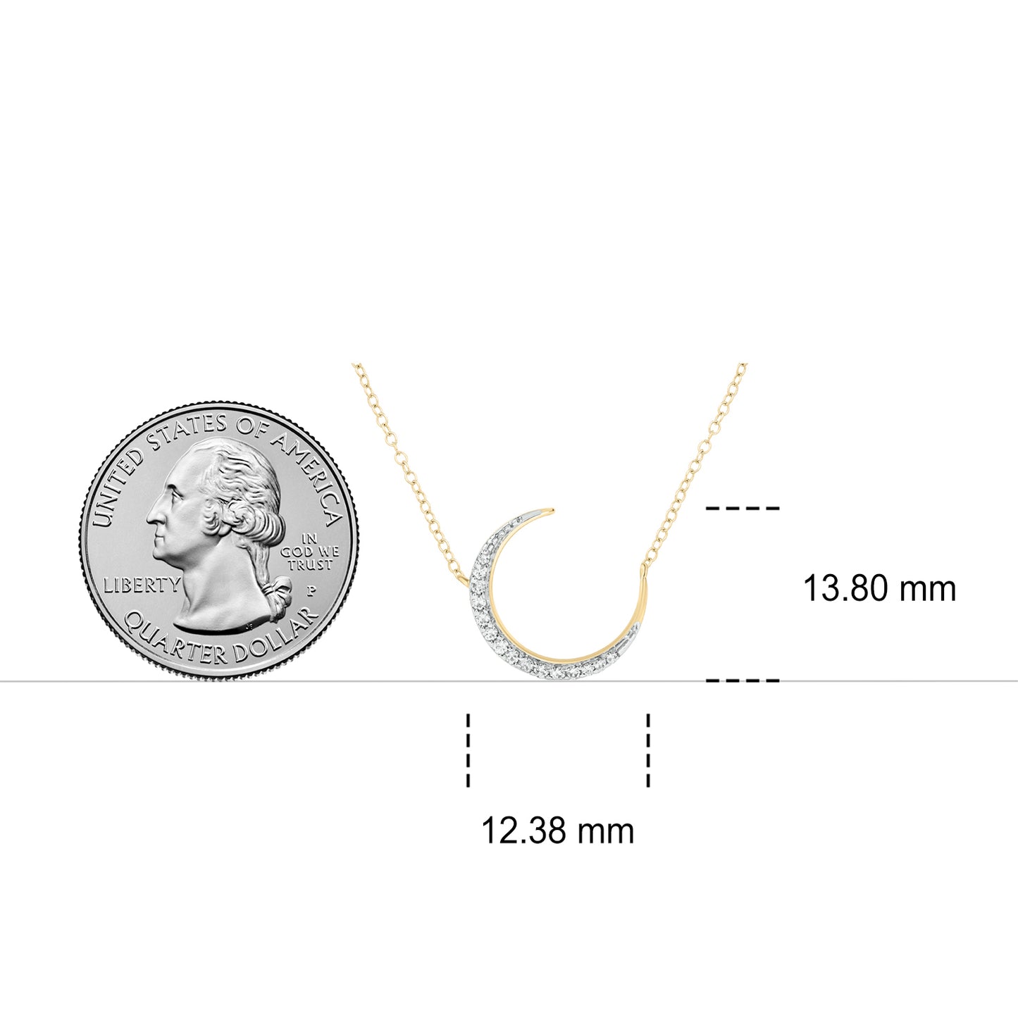 Classic Crescent Moon Diamond Pendant Necklace in 14K Gold