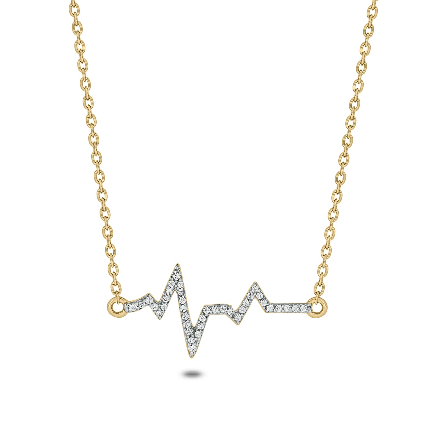 14KT Gold & Diamond Stunning Heart Beat Necklace
