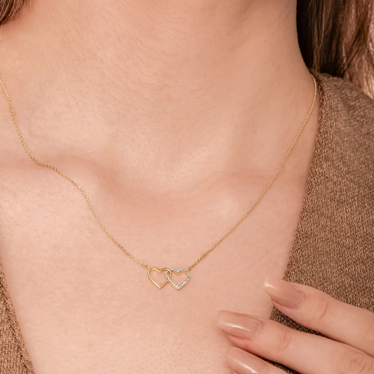 Diamond Interlocking Heart Necklace