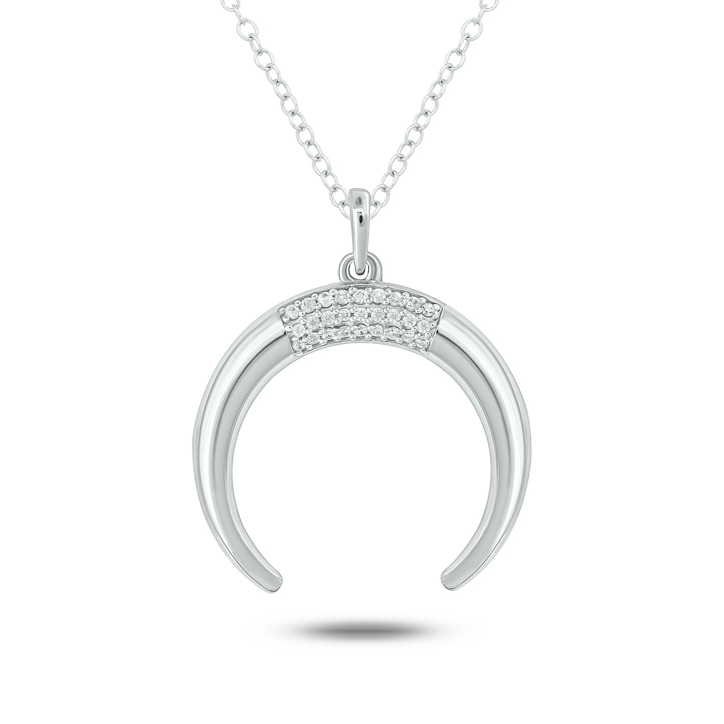 14K & 18K Gold Vermeil Crescent Moon Diamond Necklace