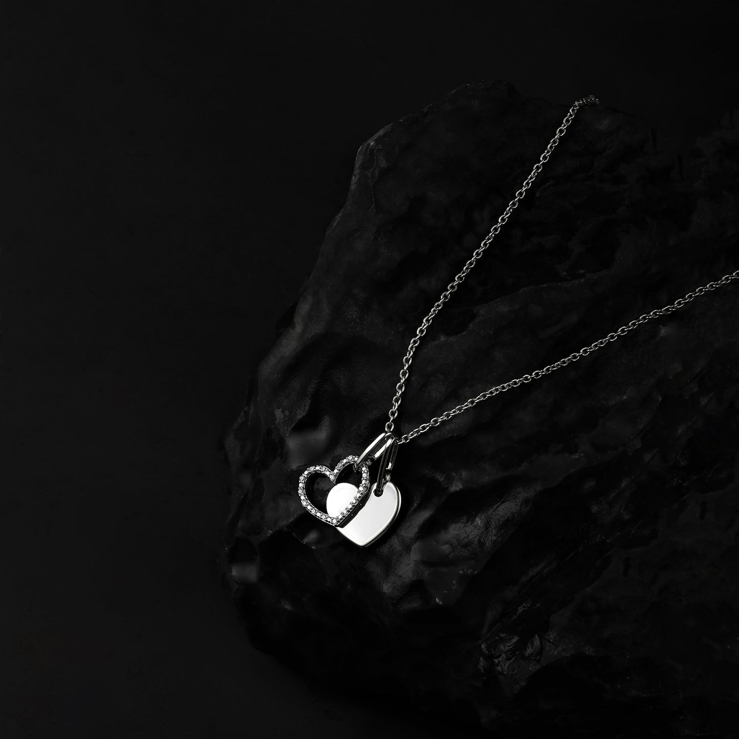 Gold Plated 2 in 1 Double Heart Pendants in 925 Sterling Silver