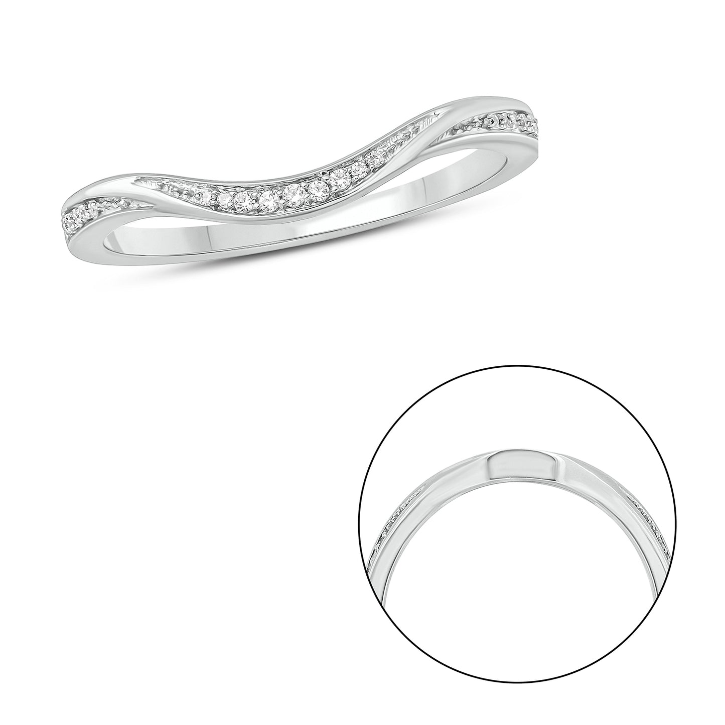 Contour Anniversary Stackable Band in 925 Sterling Silver