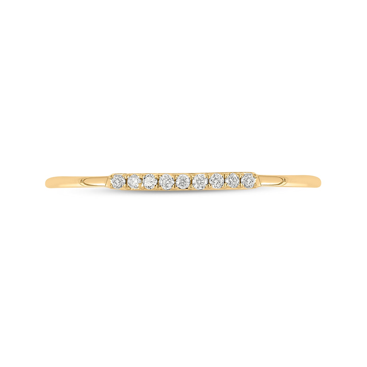 10K Gold Single Line Stackable Diamond Wedding Band