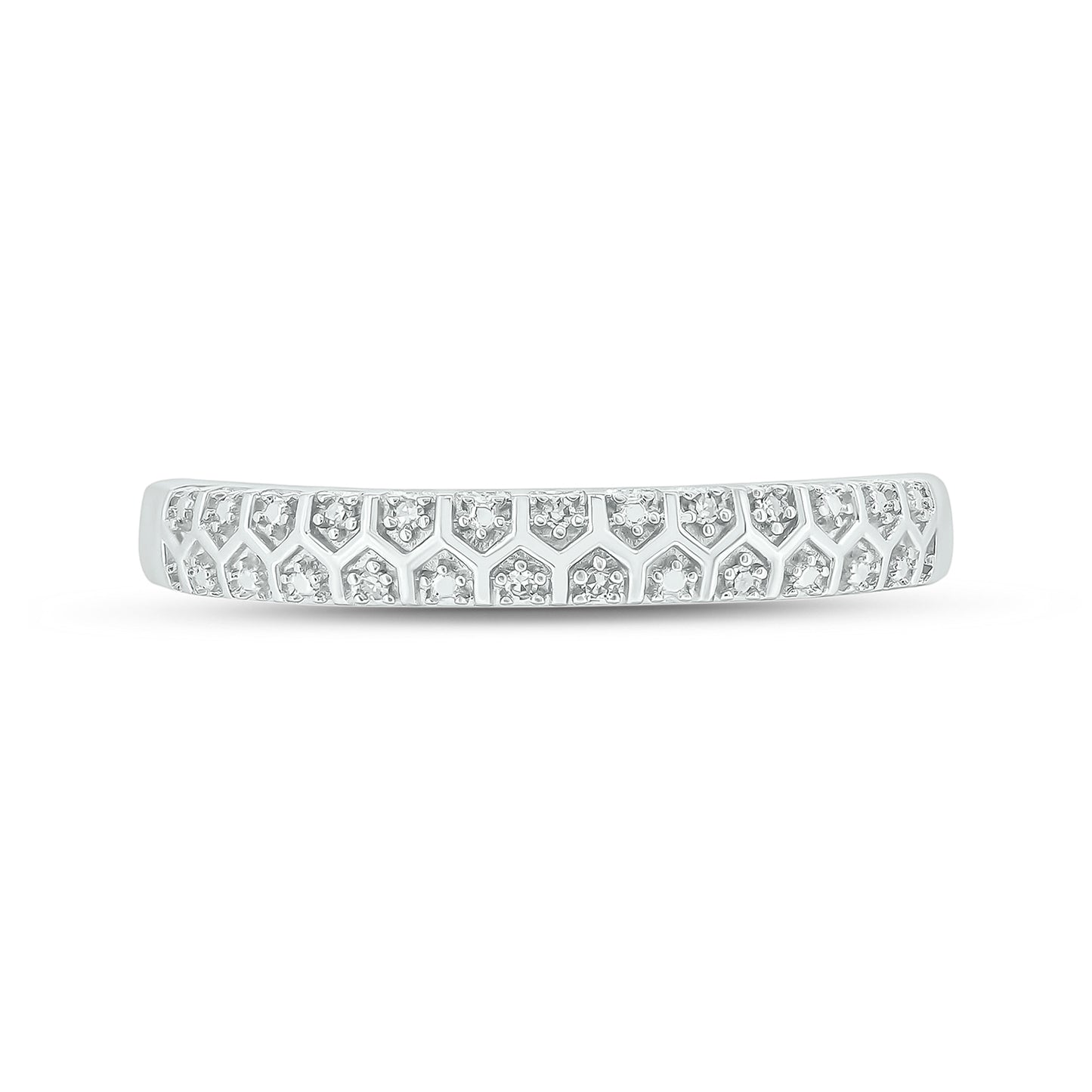 Honey Comb Anniversary Stackable Band in 925 Sterling Silver