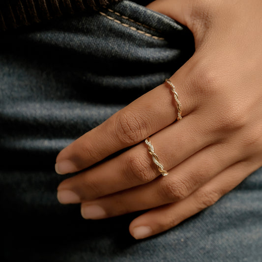 10K Gold Stackable Twist Anniversary Stack Band