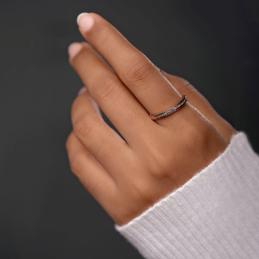 10K Gold Champagne Anniversary Diamond Band