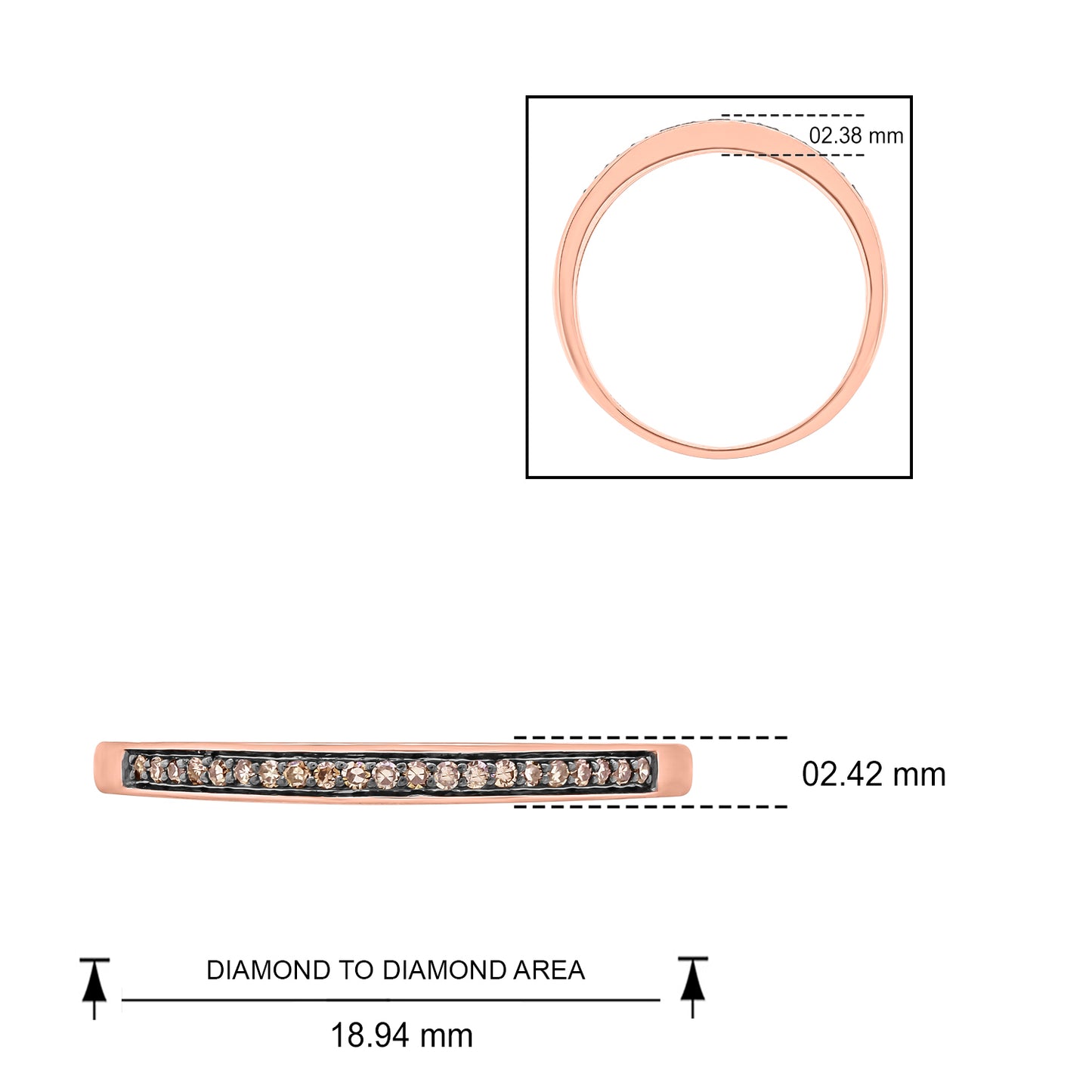 10K Gold Champagne Anniversary Diamond Band