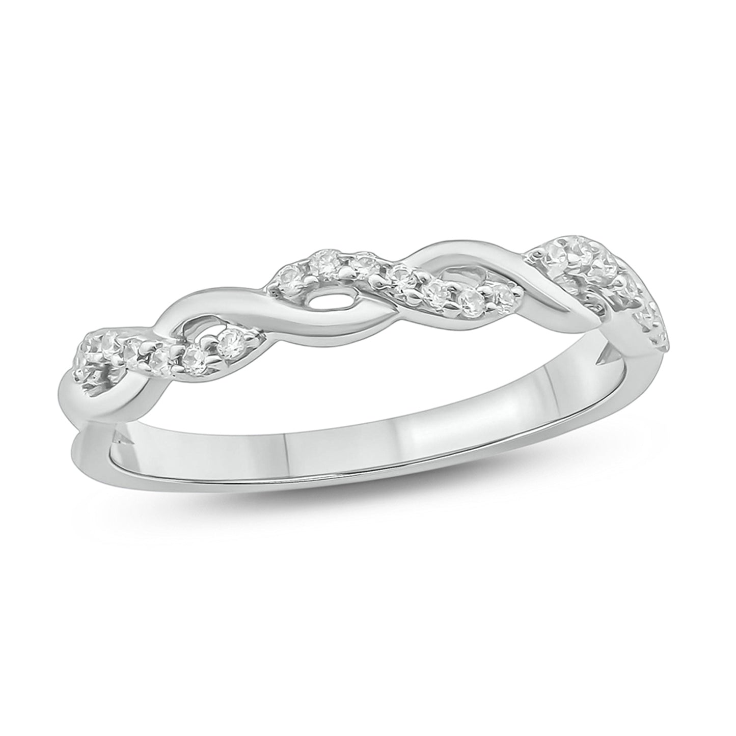 Swirl Diamond Stackable Anniversary Band in 925 Sterling Silver