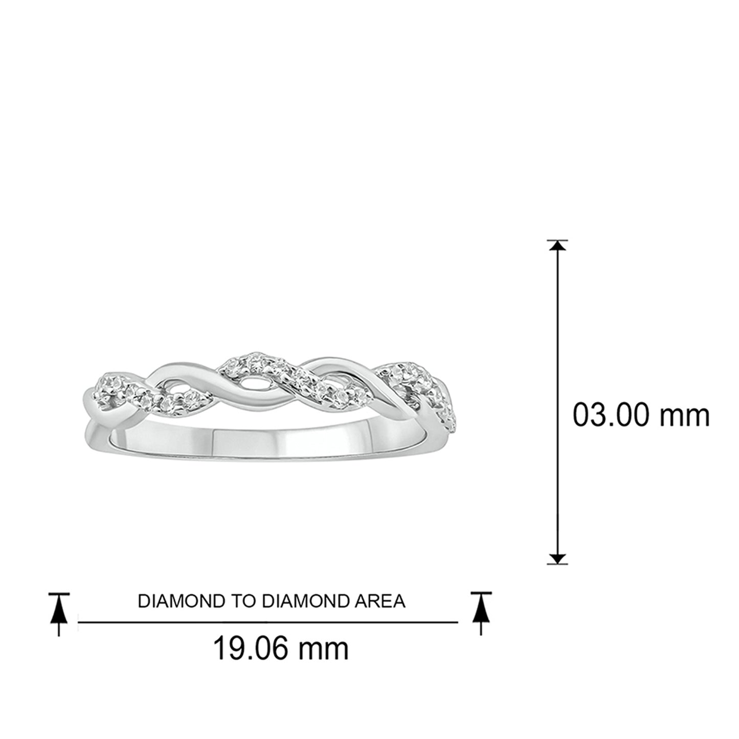 Swirl Diamond Stackable Anniversary Band in 925 Sterling Silver