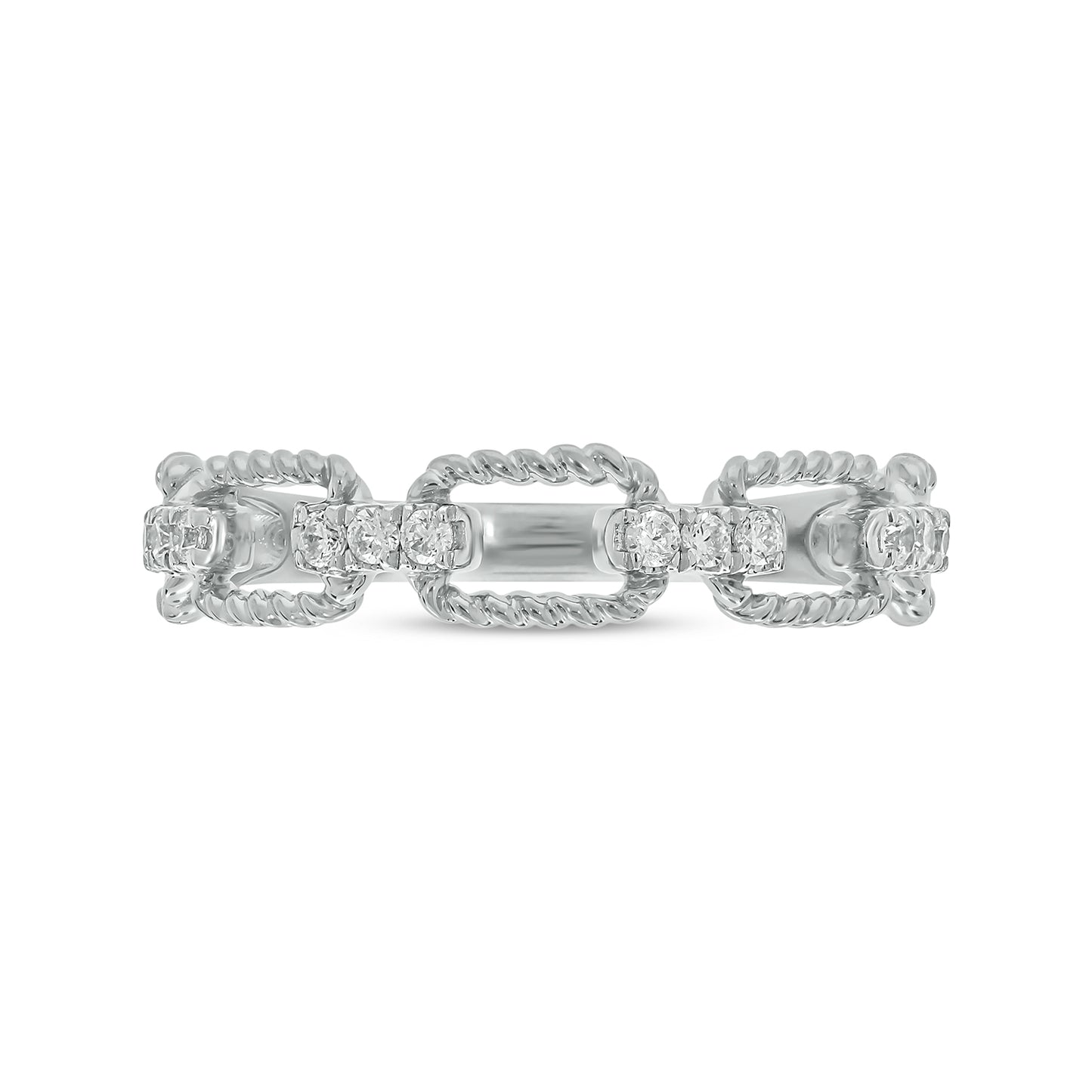 10KT Gold & Diamond Studded Cuban Ring, Stackable ring