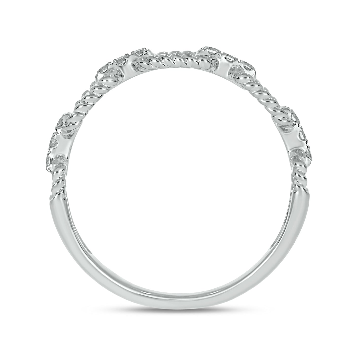 10KT Gold & Diamond Studded Cuban Ring, Stackable ring