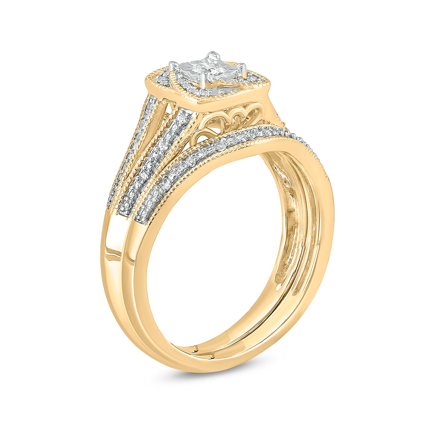 Split Halo Wedding Ring Set Demo