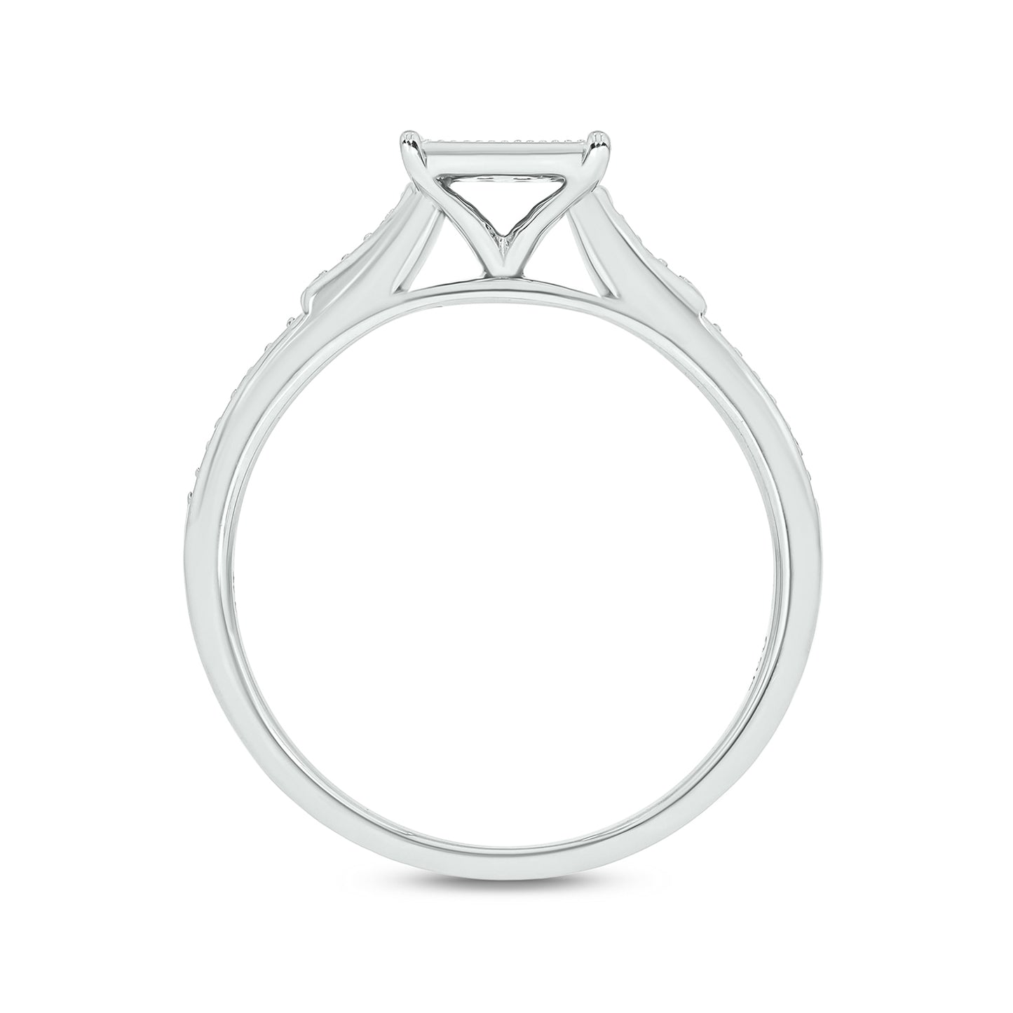 Exclusive Princess Natural Diamonds Wedding Ring Set in 925 Sterling Silver