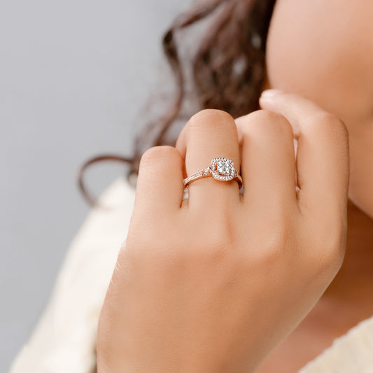 Rose Gold Engagement Ring in 10K Gold